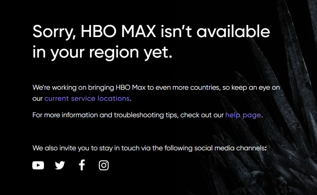 HBO Max unavailable in the UK