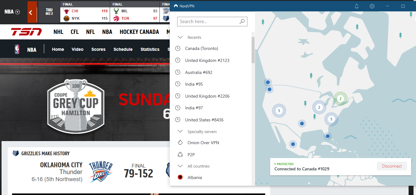 how to watch TSN outside Canada with NordVPN!