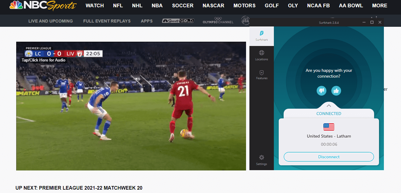 unblocking-nbc-from-anywhere-with-surfshark-for-epl-screenshot
