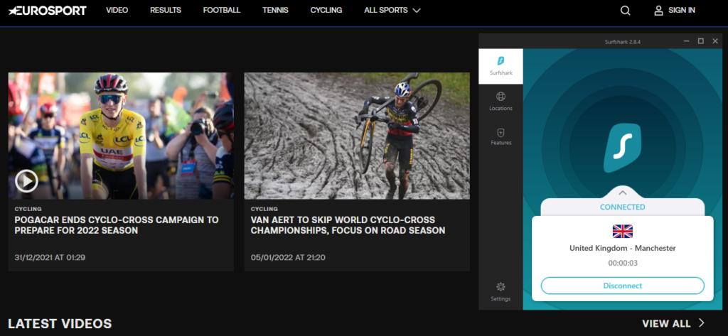 unblocking-eurosport-with-surfshark-for-UCI-from-anywhere