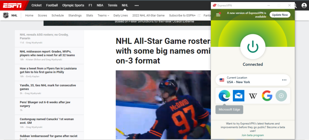 expressvpn-unblockig-espn-to-watch-nhl-all-star-from-anywhere