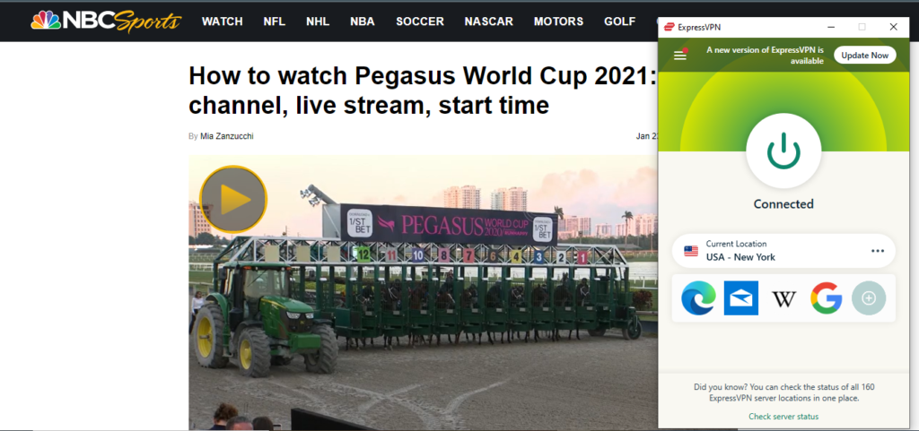 expressvpn-unblocking-nbc-to-watch-Pegasus-cup-from-anywhere
