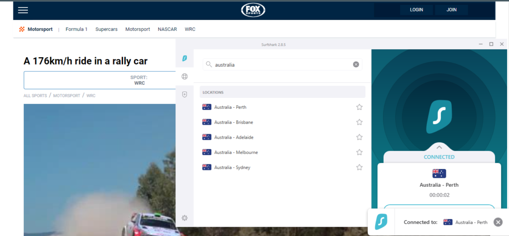 surfshark-unblock-foxsports-to-watch-wrc-from-anywhere