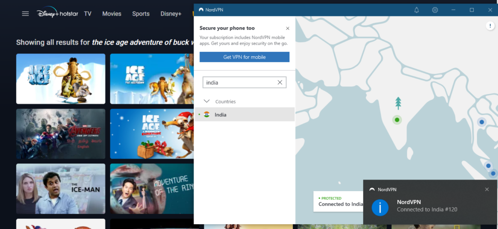 nordvpn-unblocking-hotstar-to-watch-ice-age-in-canada