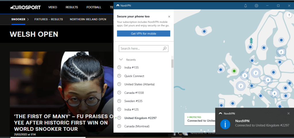 nordvpn-unblock-eurosport-to-watch-welsh-from-anywhere
