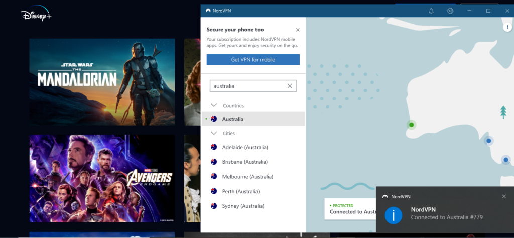 NordVPN- The Largest Server Network VPN to Watch Marvel Cinematic Universe on Disney Plus outside Australia