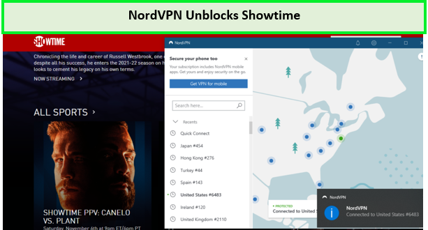Showtime removes the block of nordvpn