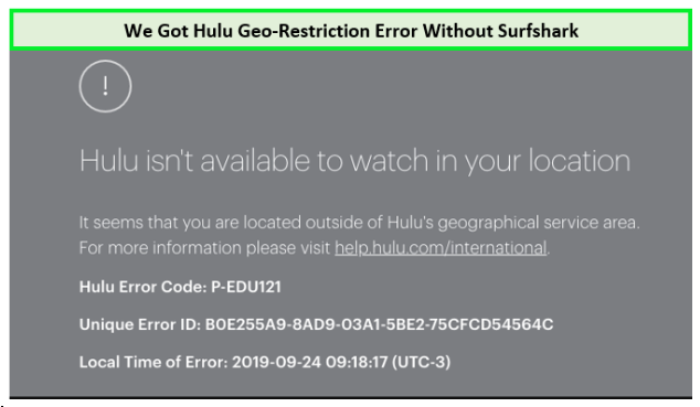 Hulu Geo Error Surfshark