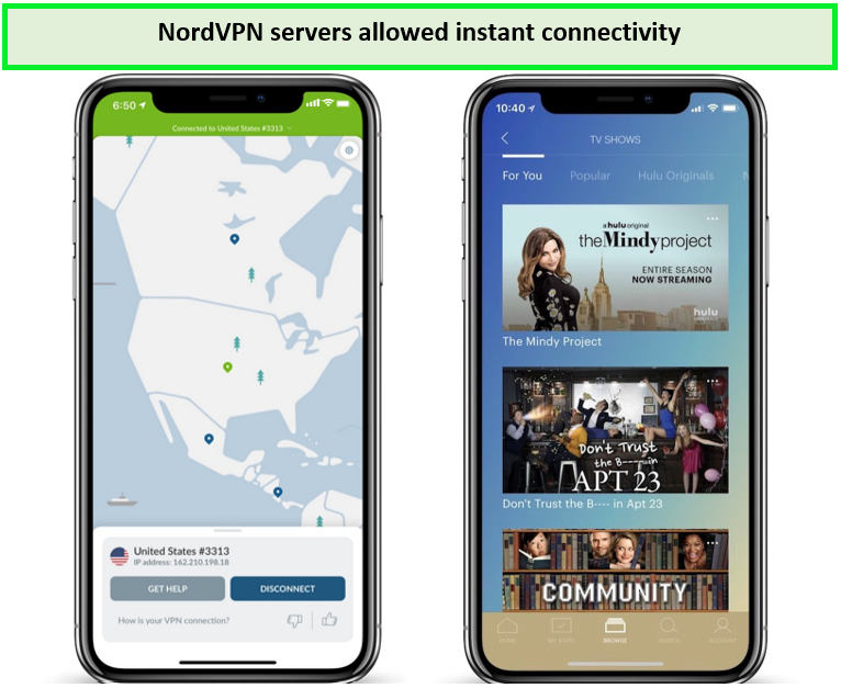  Het deblokkeren van Hulu op iPhone. in - Nederland -Gebruikmakend van NordVPN 