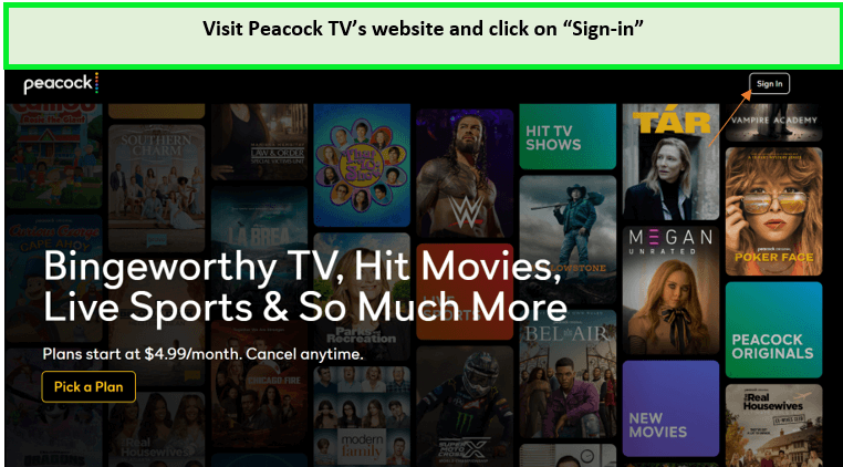 Access-Peacock-TV-website-and-select-sign-in-option-in-Australia