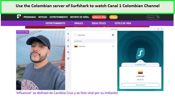 surfshark-unblock-colombian-channel-in-USA