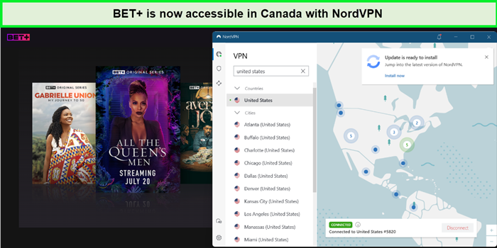 watch bet plus in canada with nordvpn