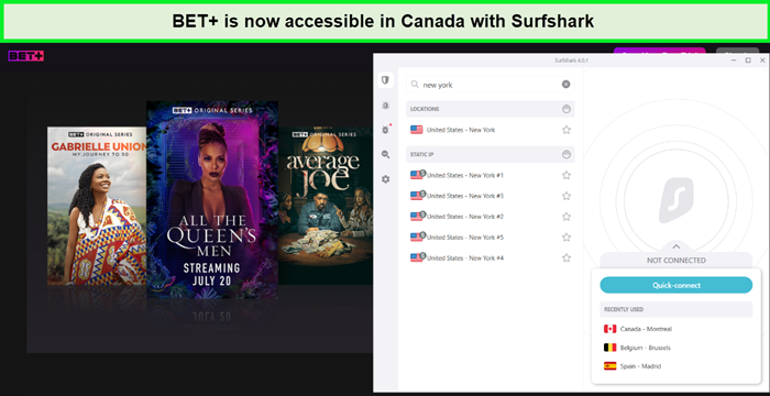 watch bet plus in canada with surfshark