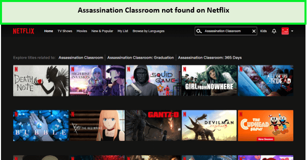 assination-classrom-not-found-on-netflix-in-canada