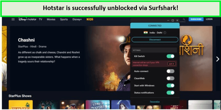 Hotstar-unblocked-via-Surfshark-in-USA