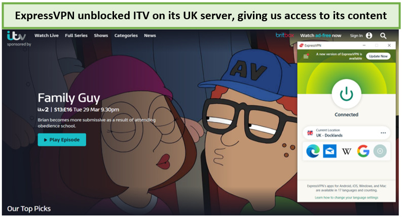 unblock itv with -in-France server