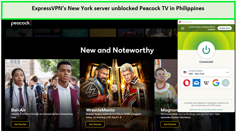 ExpressVPN-New-York-server-unblocked-Peacock-TV-in-Philippines