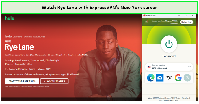 Unblock-Hulu-with-ExpressVPN-to-watch-Rye-Lane-outside-USA