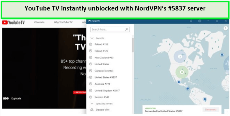 YouTube-TV-instantly-unblocked-with-NordVPN-in-Italy