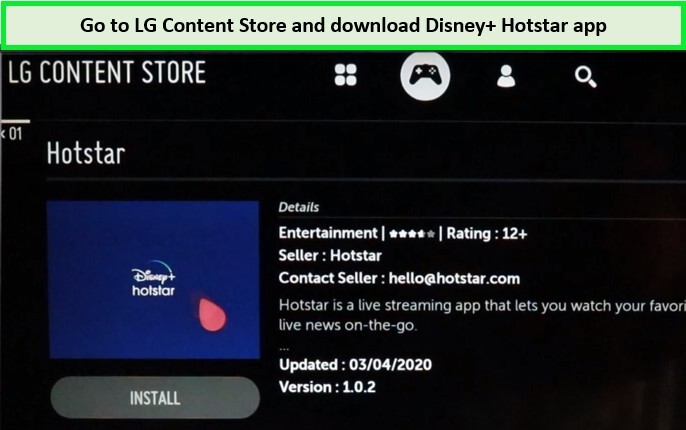  Ir a la tienda de contenido de LG y descargar Hotstar. 