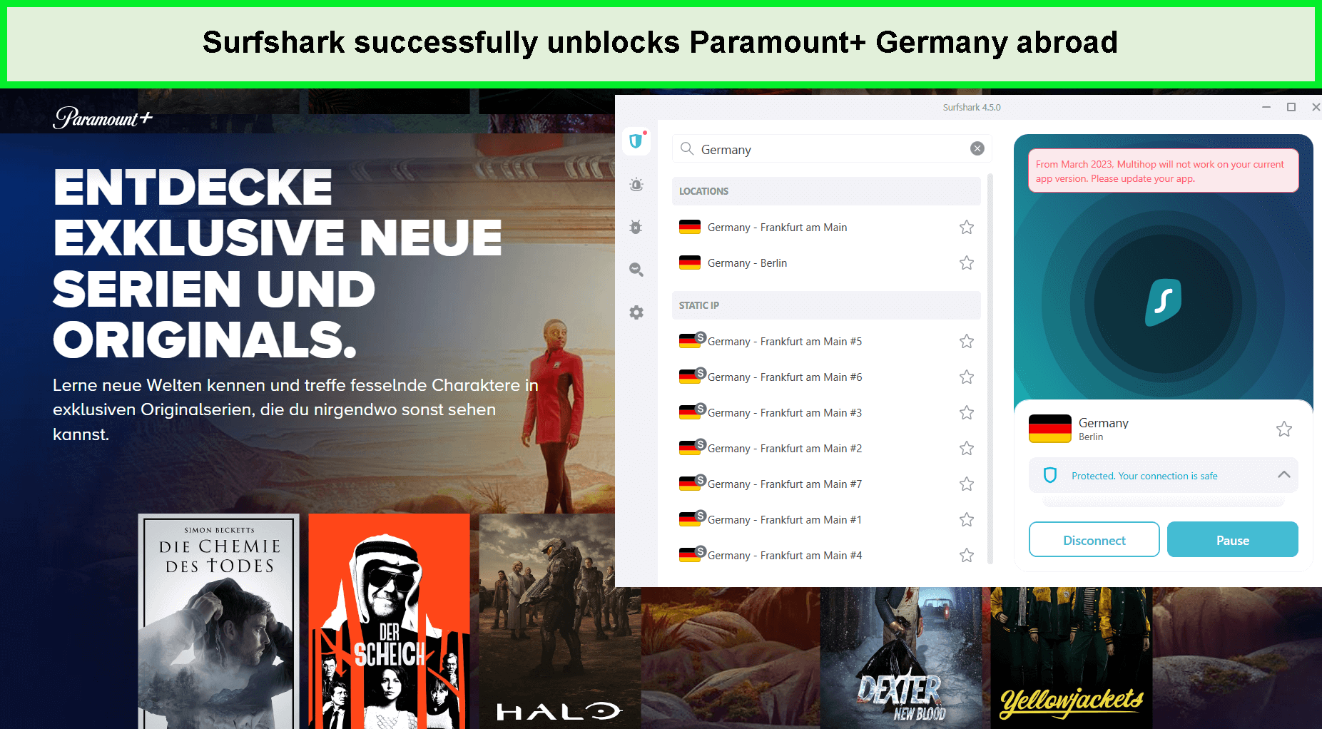 surfshark-successfully-unblock-Paramount-plus-germany-abroad 