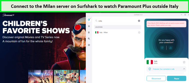  Usa Surfshark per guardare Paramount Plus fuori dall'Italia. 