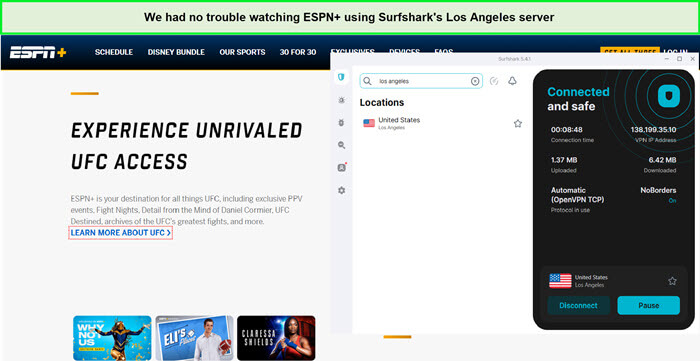  Entsperrung von ESPN+ mit Surfshark 
