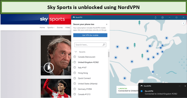  NordVPN - deblokkeer Sky Sports in Nederland 
