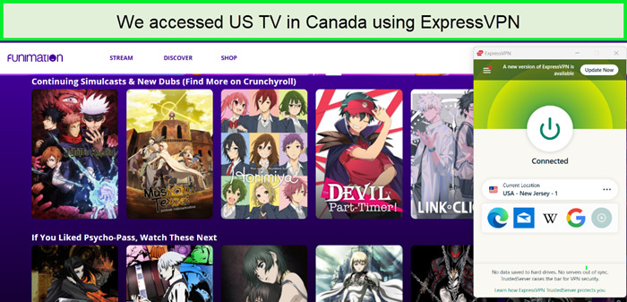 we accessed ustv in canada with expressvpn