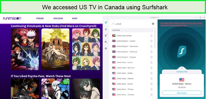 we accessed ustv in canada with surfshark