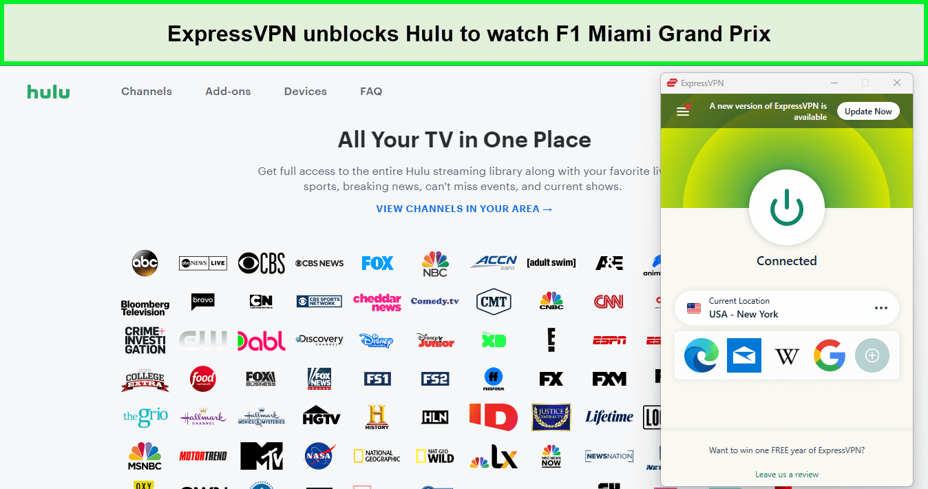 expressvpn-unblock-hulu-to-watch-f1-miami-grand-prix-in-Italy