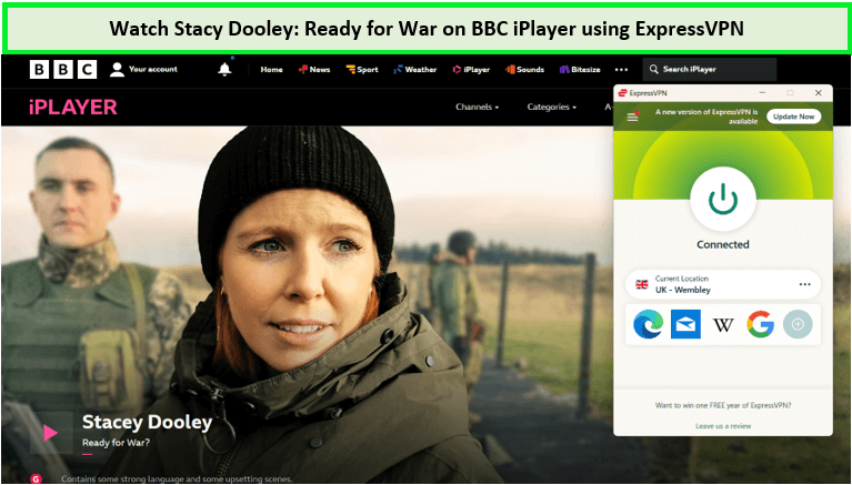 expressvpn-unblocked-stacy-dooley-ready-for-war-on-bbc-iplayer-outside-UK