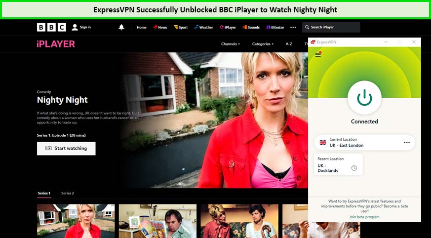 ExpressVPN Successfully Unblocked BBC iPlayer to Watch Nighty Night