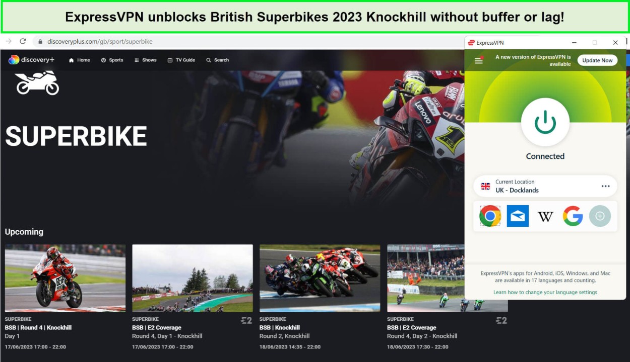 expressvpn-unblocks-british-superbikes-2023-knockhill-on-discovery-plus-in-Italy