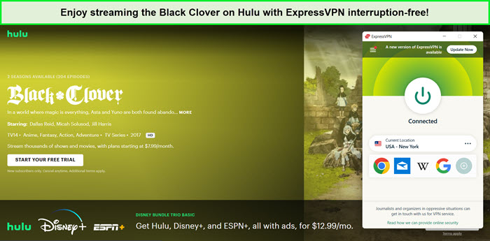 watch-the-black-clover-in-New Zealand-on-hulu-with-expressvpn