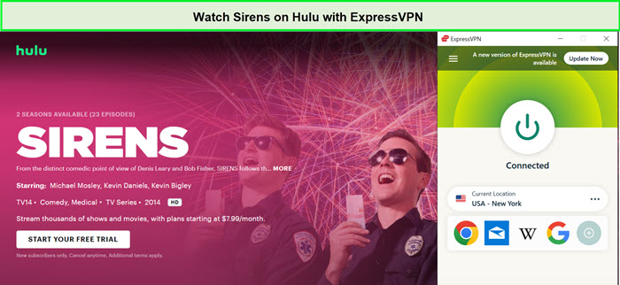 Watch-Sirens-in-Australia-on-Hulu-with-ExpressVPN