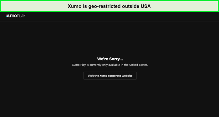 Xumo is geo-restricted outside USA