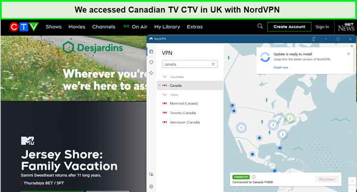 access canadian tv in uk with nordvpn
