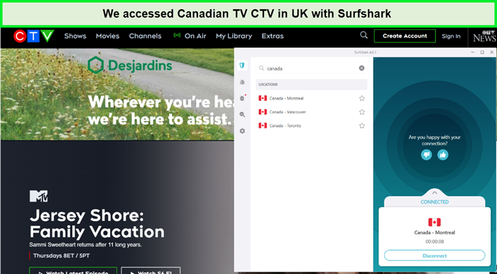 access canadian tv in uk with surfshark