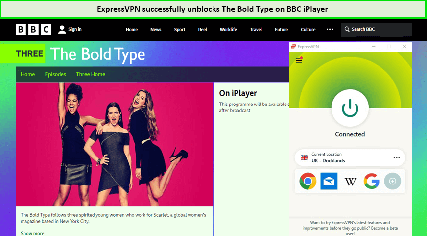 express-vpn-unblocks-the-bold-type-outside-UK-on-bbc-iplayer