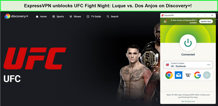 expressvpn-unblocks-ufc-fight-night-luque-vs-dos-anjos-on-discovery-plus-in-USA