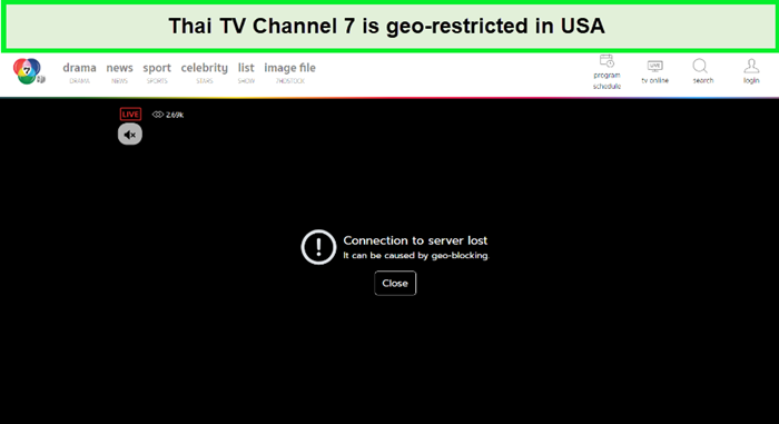 thai tv is geo-restricted in USA