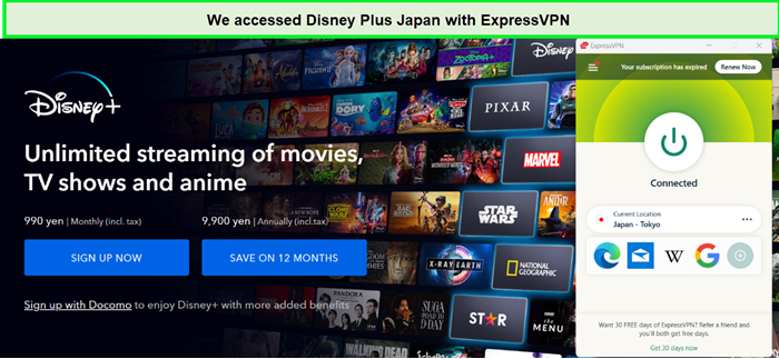 watch Disney plus japan with expressvpn