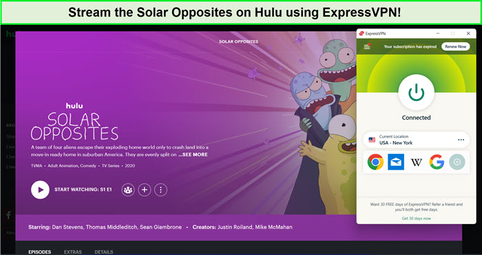 watch-solar-opposites-on-hulu-with-expressvpn-from anywhere