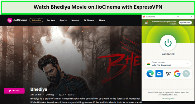 Watch-Bhediya-Movie-outside-India-on-JioCinema-with-ExpressVPN