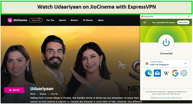 Watch-Udaariyaan-in-Singapore-on-JioCinema-with-ExpressVPN