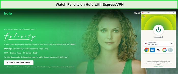 Watch-Felicity-in-Italy-on-Hulu-with-ExpressVPN