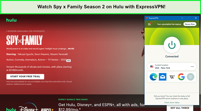 Watch-Spy-x-Family-Season-2-on-Hulu-with-ExpressVPN-in-Hong Kong