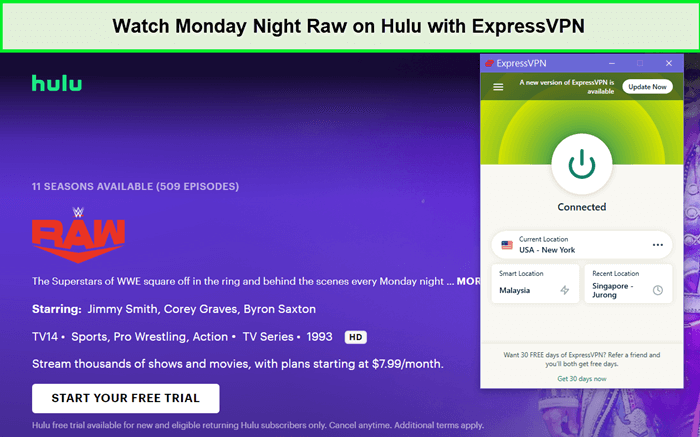 expressvpn-unblocks-hulu-for-the-monday-night-raw-in-Singapore