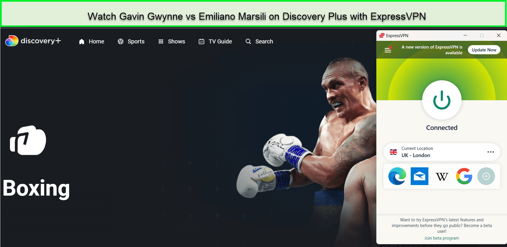 Watch Gavin Gwynne vs Emiliano Marsili in-Italy on Discovery Plus